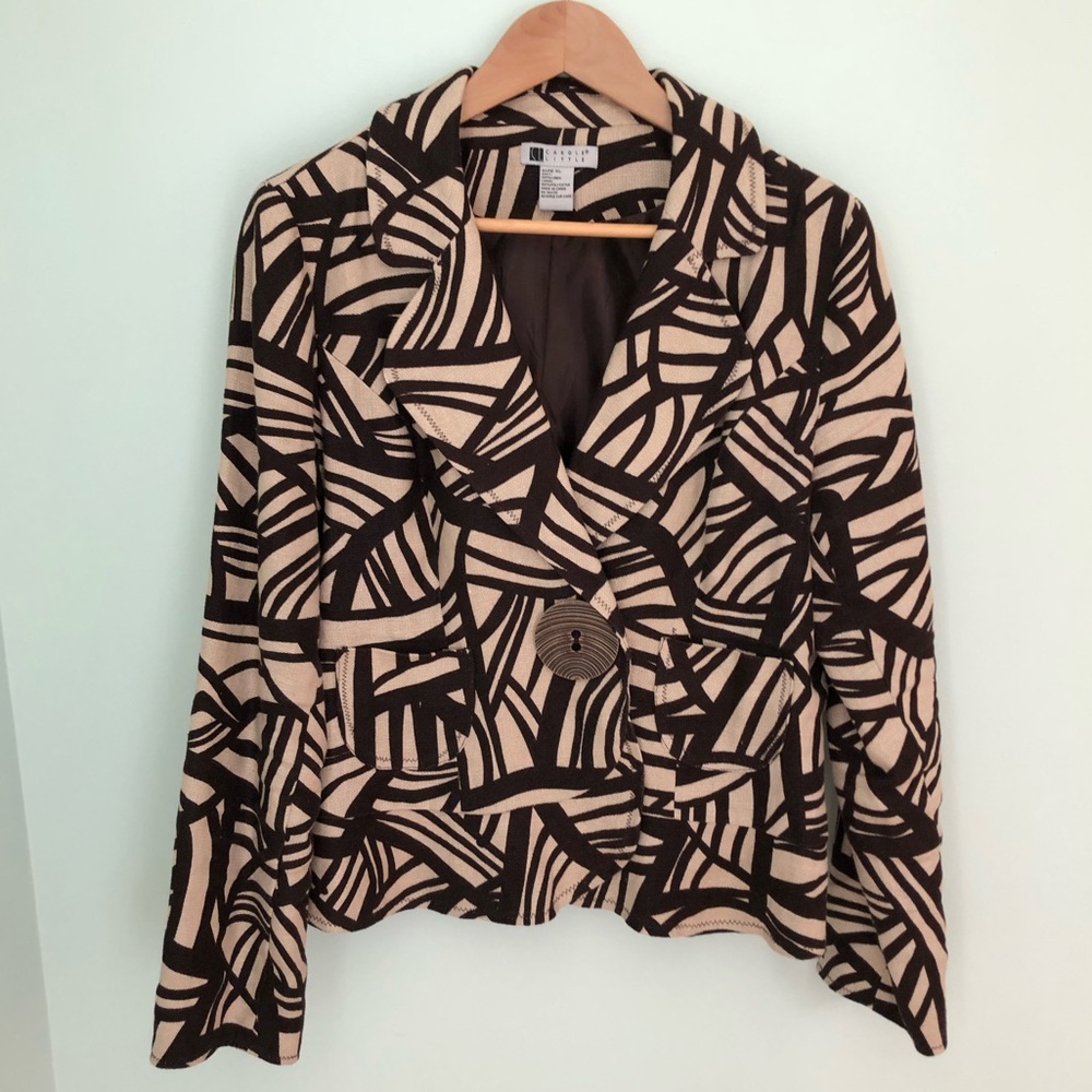 Linen Patterned Statement Blazer - image 1